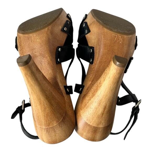 Vintage Michael Kors Womens Slingback Heels Buckle Size 7.5 Retro Disco 70s - Picture 4 of 6